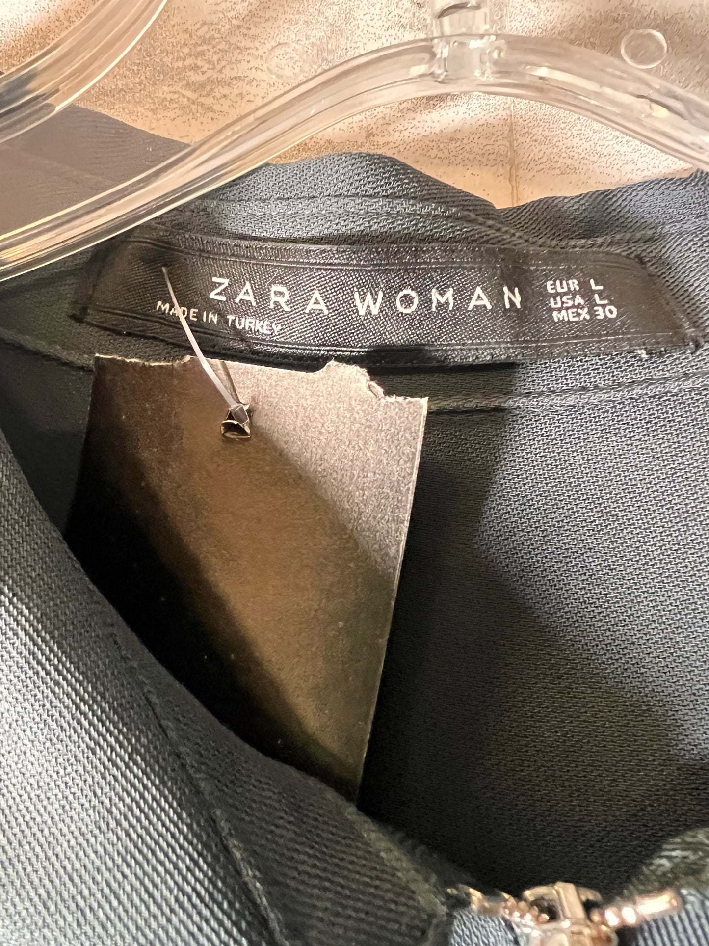 Size L Zara Tunic Length Gray Blouse