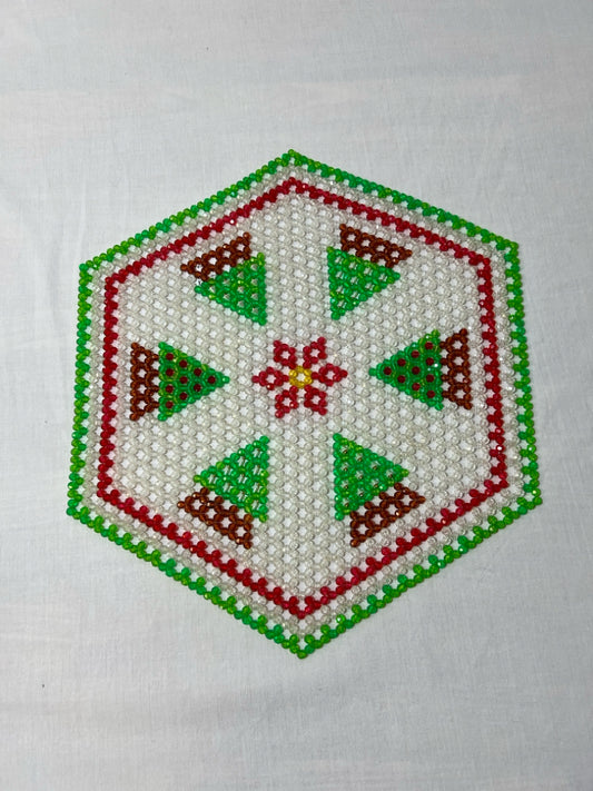 Vintage beaded Christmas doily