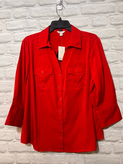 Size Petite XL Cato Red Button Down Shirt NWT