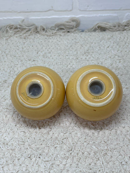 Yellow Ball Salt & Pepper Shaker Set (2) Stamped Japan