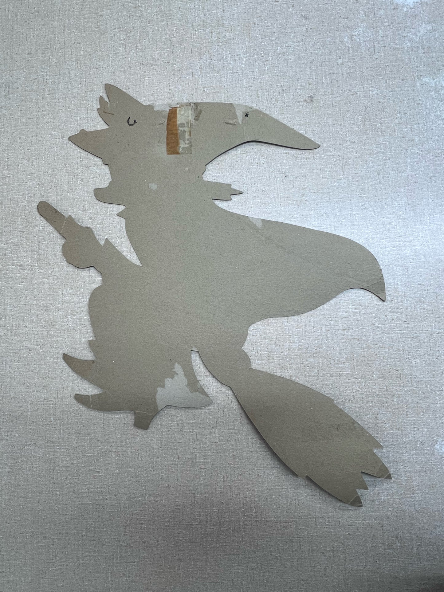 Vintage Die Cut Halloween Witch Cutout