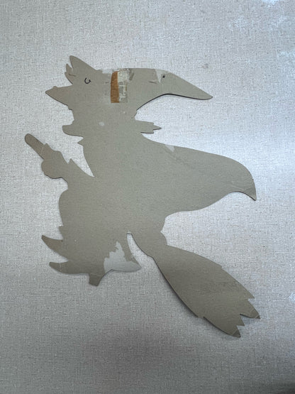 Vintage Die Cut Halloween Witch Cutout