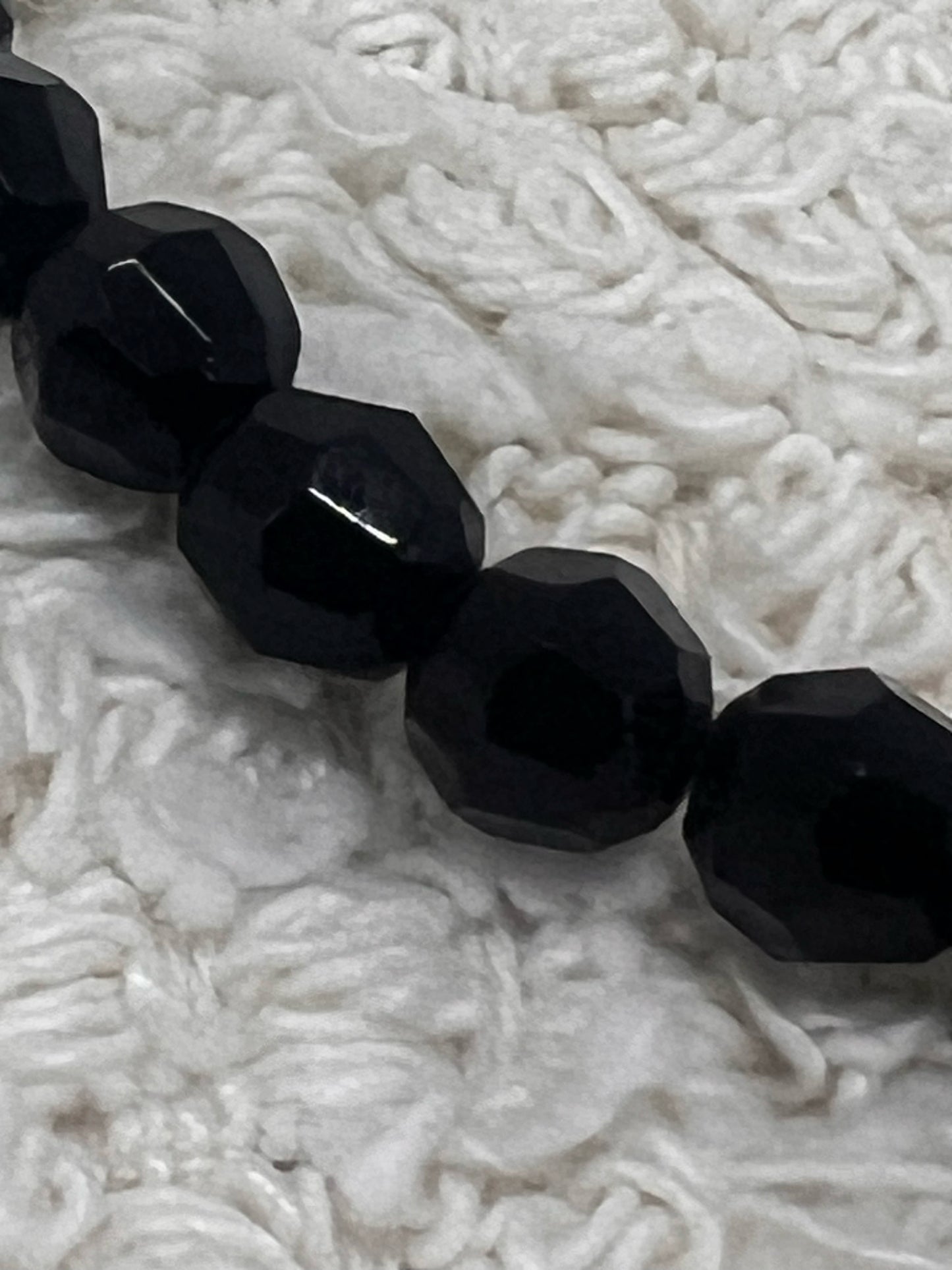 Vintage black glass beaded choker
