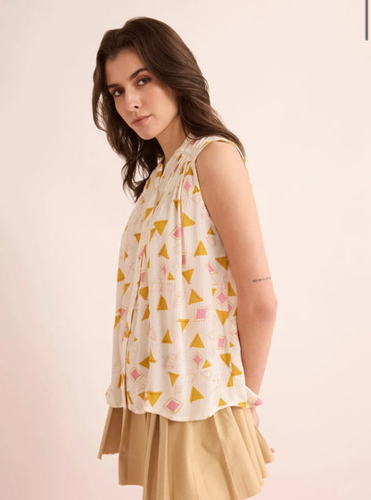 Myra Bag Angelina Sleevess Top in Off White