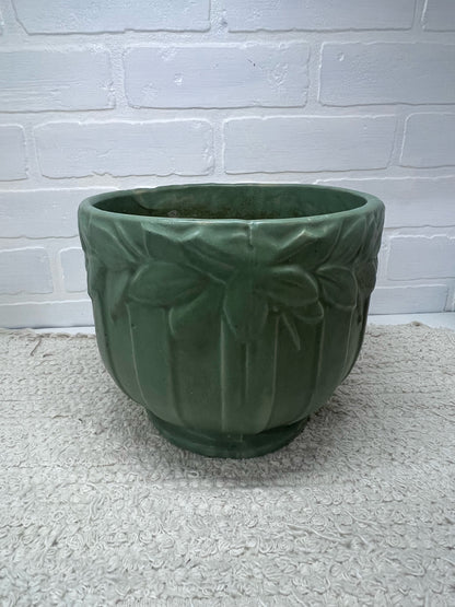 McCoy Green Glazed Jardiniere Circa 1930's 7" Tall