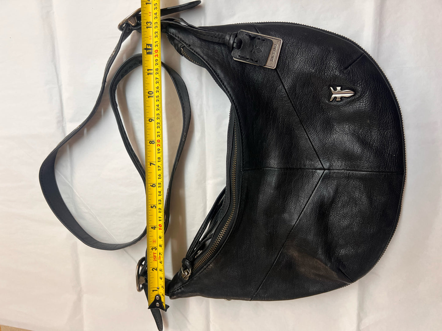Frye Belle Bohemian Hobo Handback Black Leather