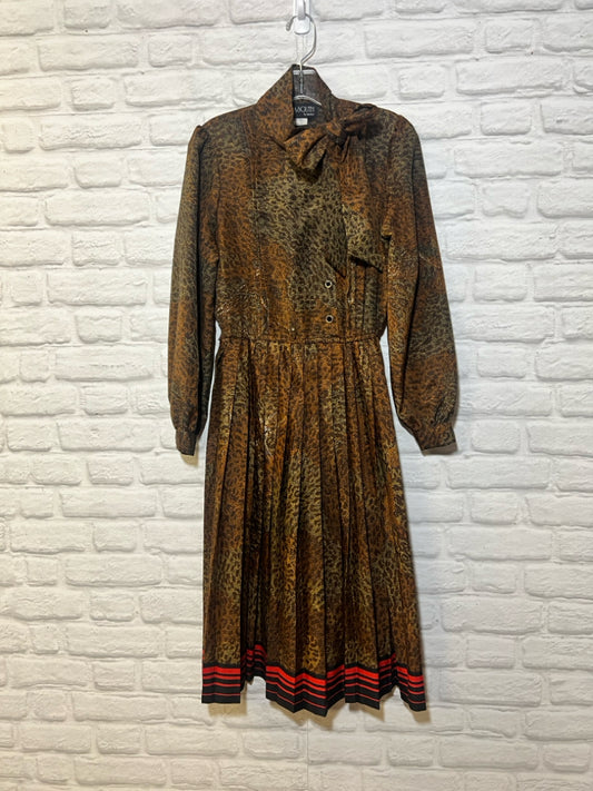 Plaza South Vintage Leopard Print Secretary Bow Dress