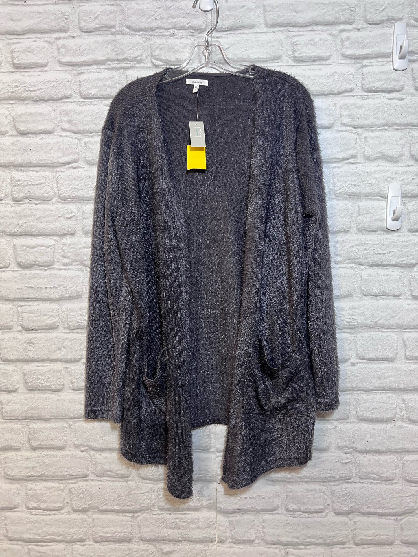 Size L Maurice's NWT Gray Fuzzy Cardigan