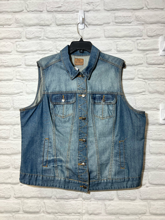 Size 3X Love Indigo denim button down vest