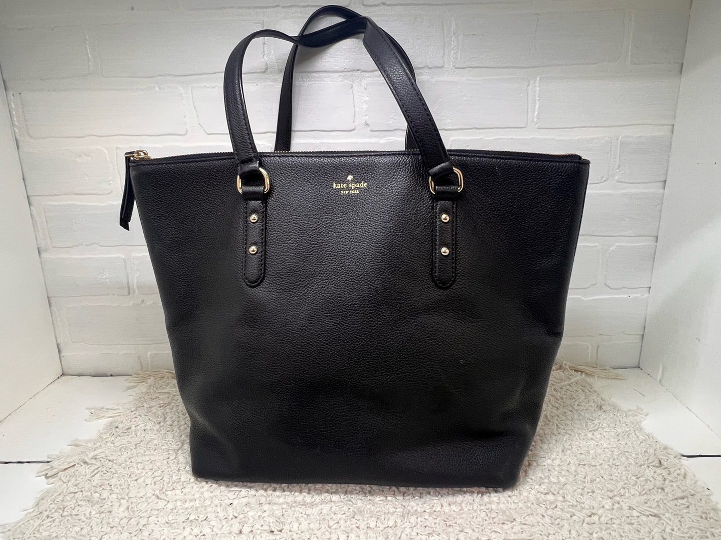 Kate Spade Penny Larchmont Avenue Black Pebbled Leather Shoulder Bag – Classic Designer Handbag