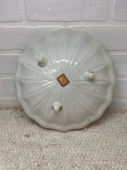 Antique Nippon China Hand-Painted Hydrangeas Footed Serving Bowl