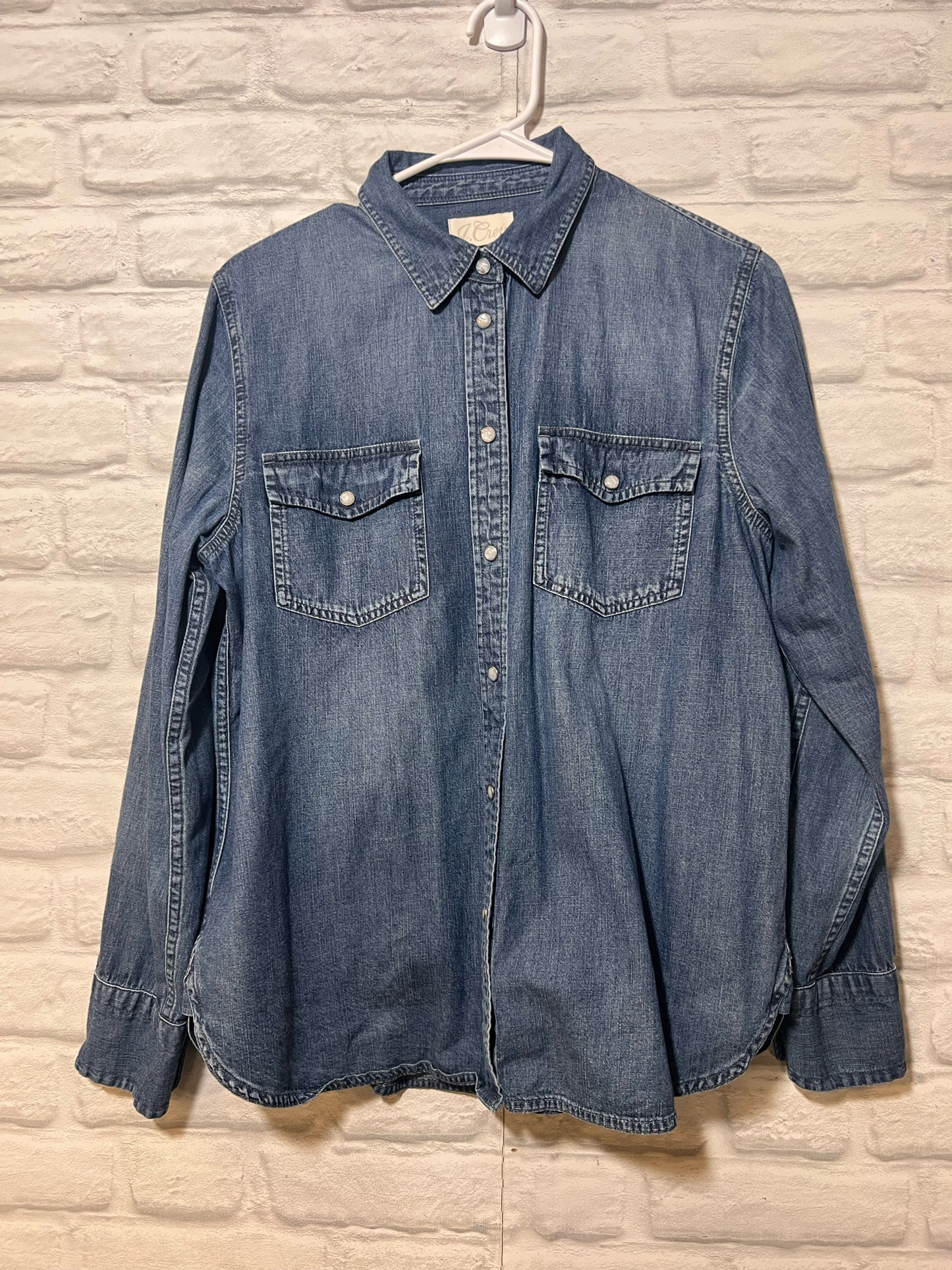 Size 12 J. Crew Slim Fit Denim Button Down Shirt