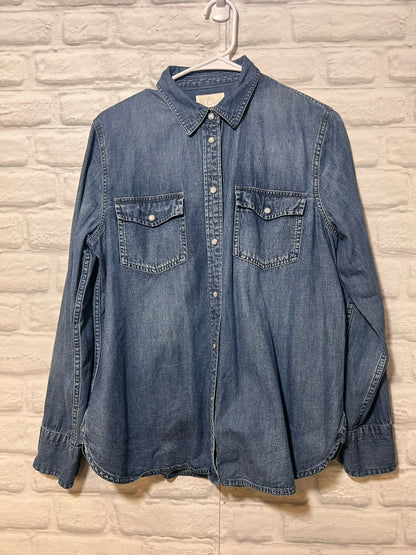 Size 12 J. Crew Slim Fit Denim Button Down Shirt