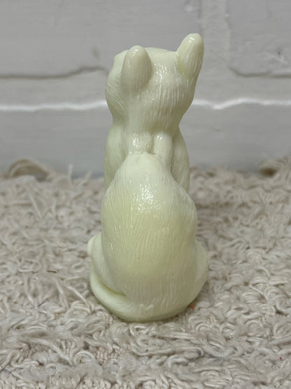 Moser Custard Glass/Uranium Glass Cat Figurine