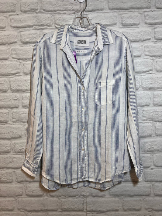 Size S Grayson 'The Hero' Oversized Striped Linen Shirt