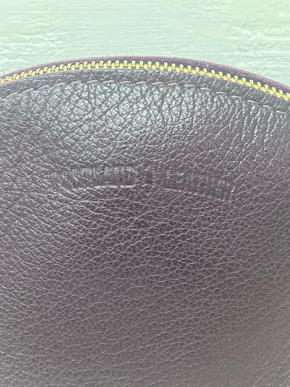 Portland Leather Seashell Zipper Pouch in Plum Burgundy Leather