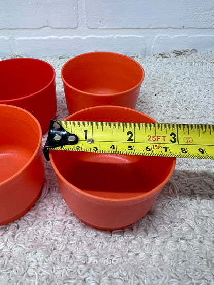 Tupperware Orange Snack Cups - set of 4 with lids