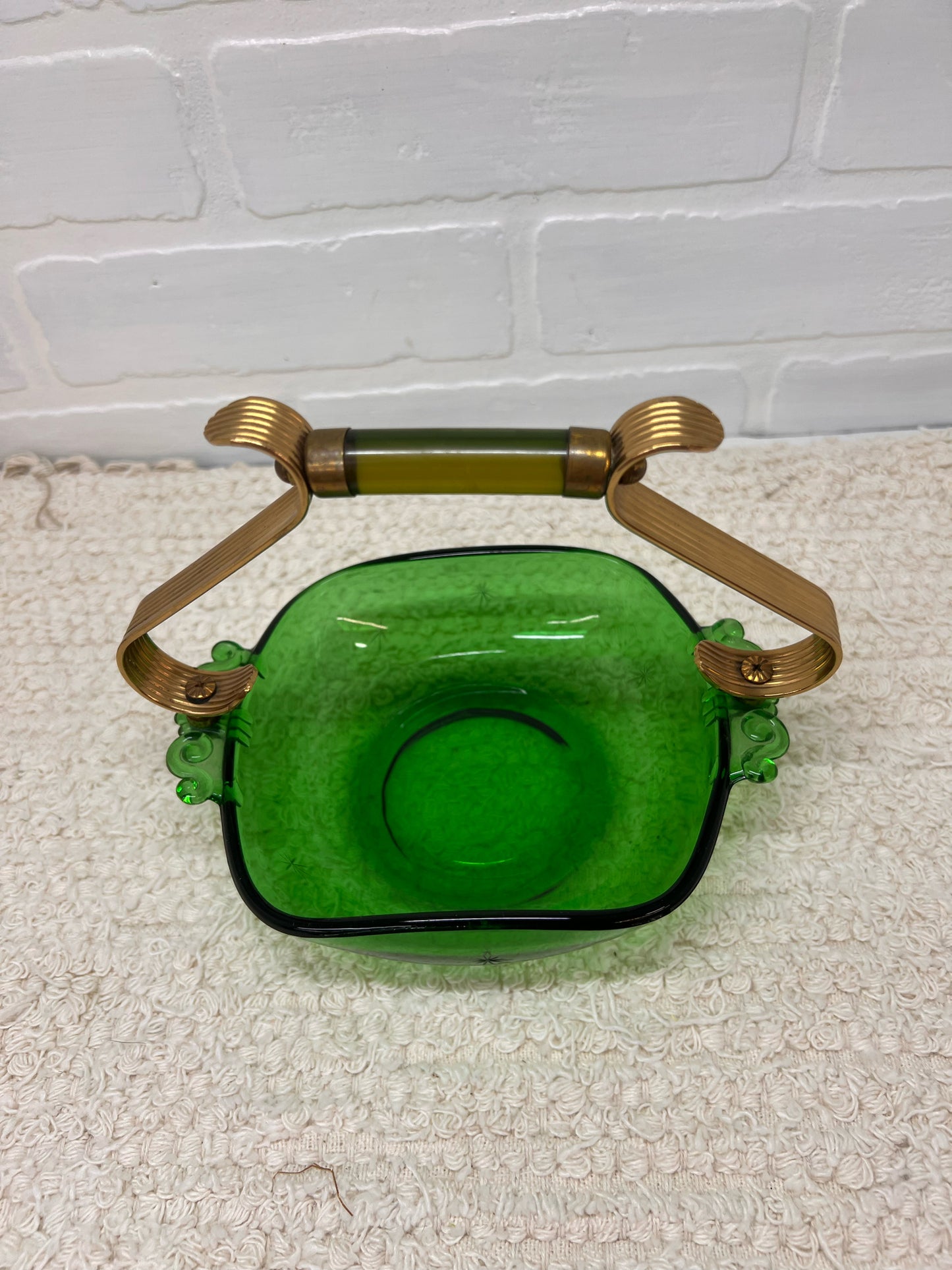 Paden City Emerald Glo Candy Dish