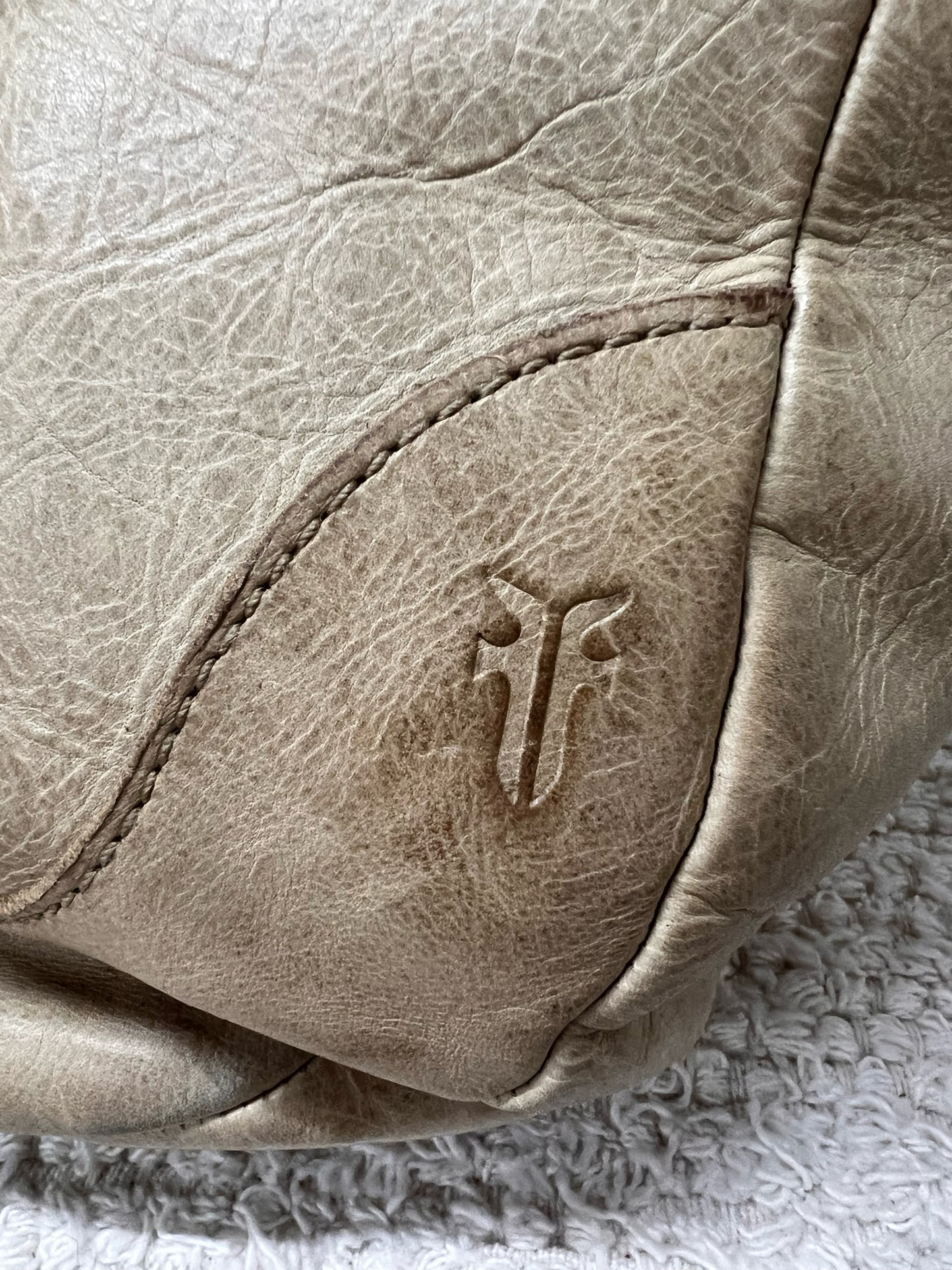 Frye Melissa Hobo Bag in Light Tan Distressed Italian Leather