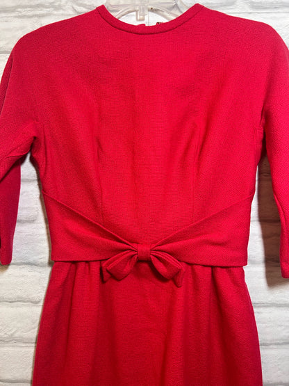 Sears Boucle Knit Hot Pink Vintage Dress