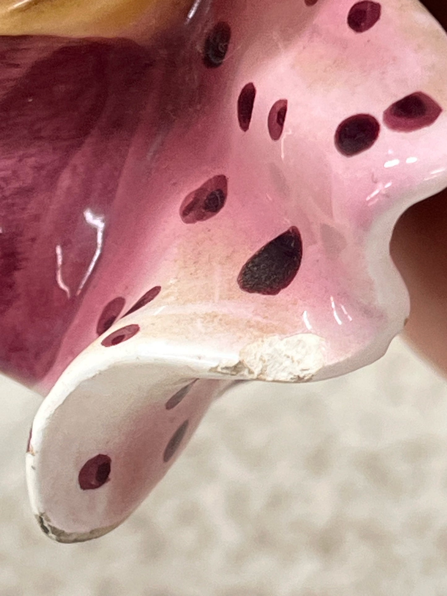 Ucagco Japan Vintage Lady Head Vase Southern Belle Pink Polka Dot
