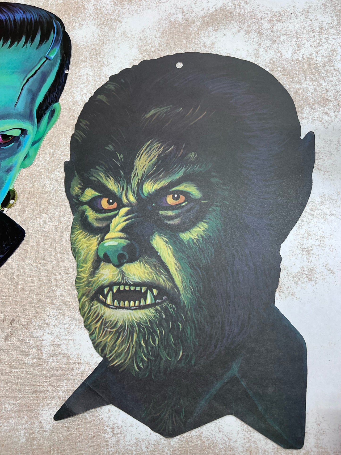 Vintage Universal Movie Monster Dracula, Frankenstein & Wolf Man 1960's Portrait