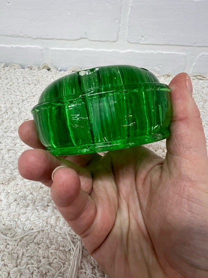 Vintage Uranium Glass Flower Frog