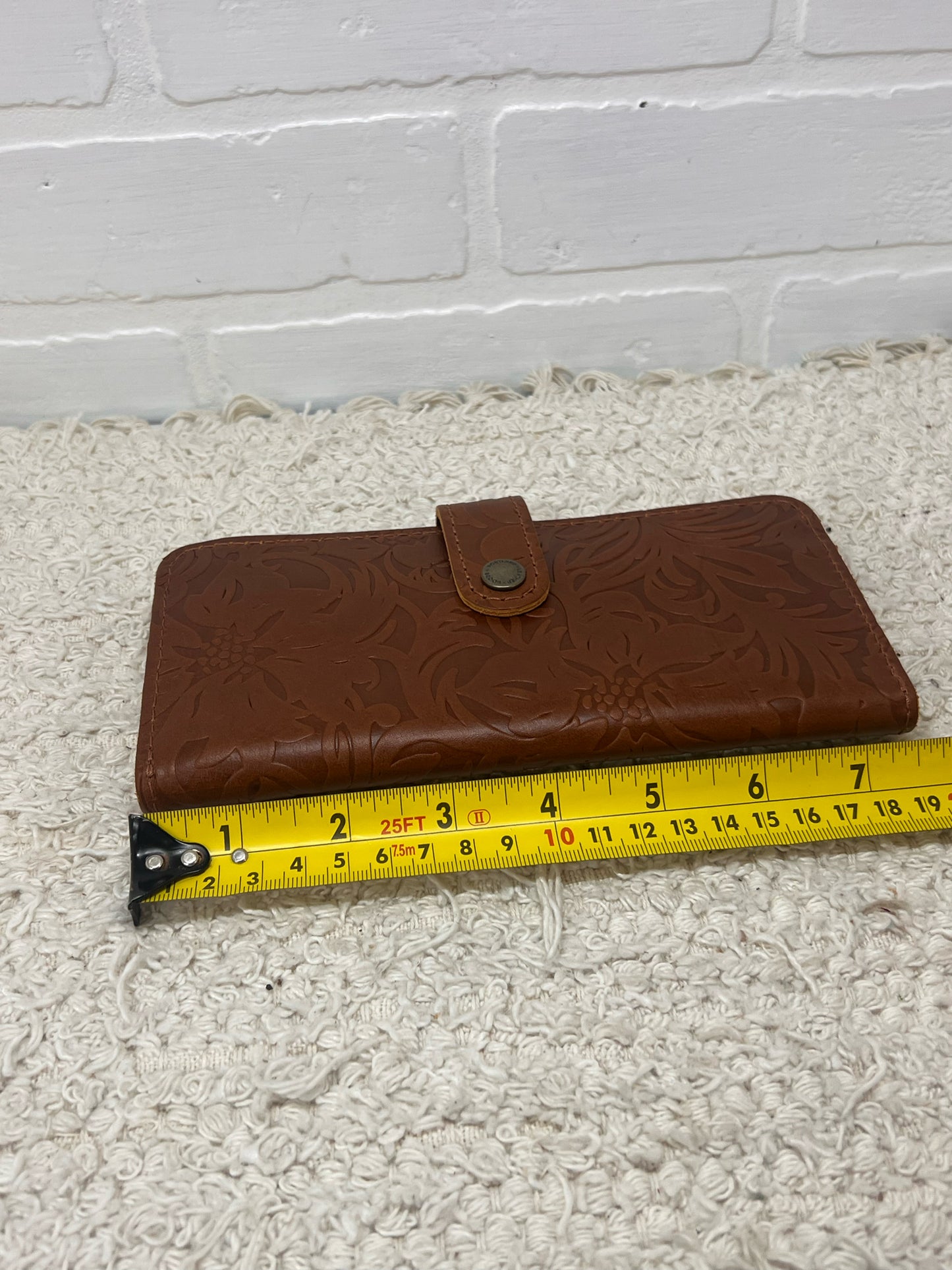 Portland Leather Embossed Cognac Brown Wallet