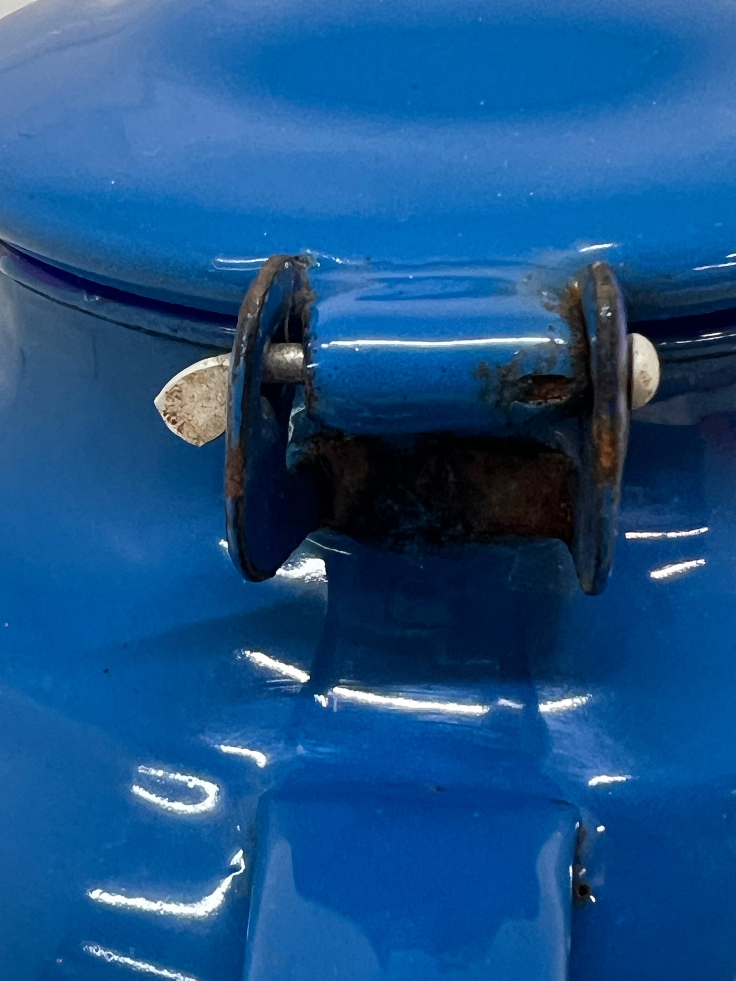 Vintage Blue Enamelware Teapot