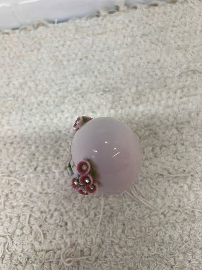 Lefton Trinket Dish - Pink Bejewelled 'Nest Egg'