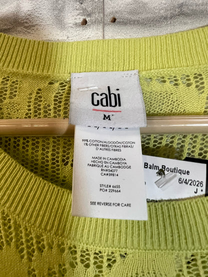 Size M CAbi Tank & Mesh Lace Long Sleeved Top in Neon Green
