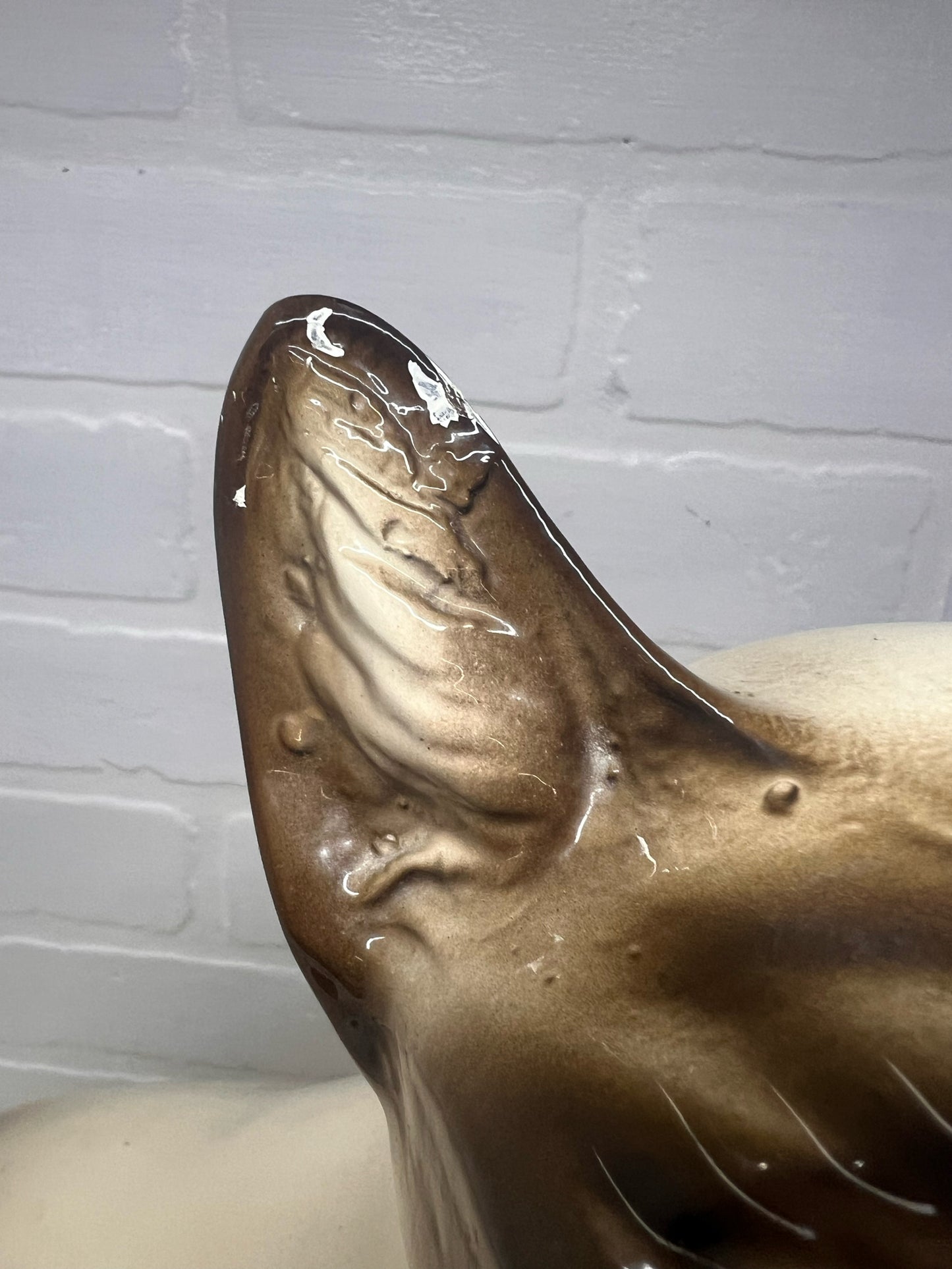 Marwal Ceramics 15/5" Siamese Cat Blue Eyes Mid-Century