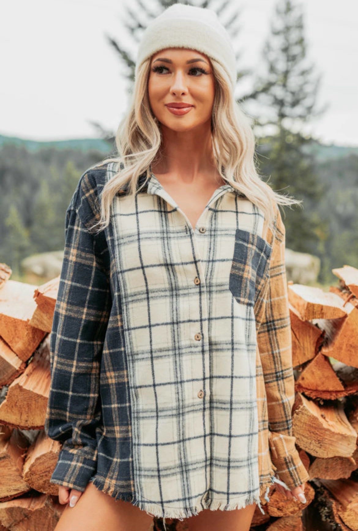 Multicolor Plaid Loose Fit Shacket