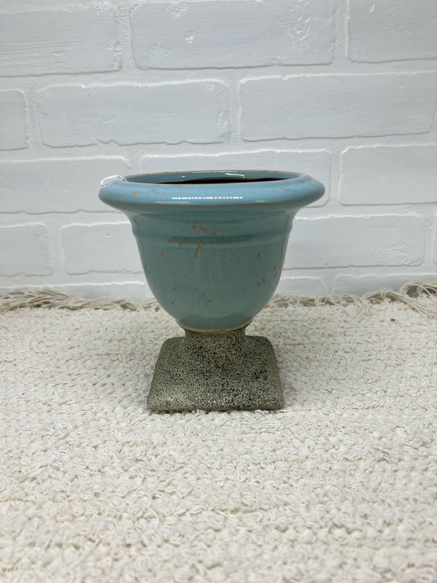 Blue pottery urn 6 inch