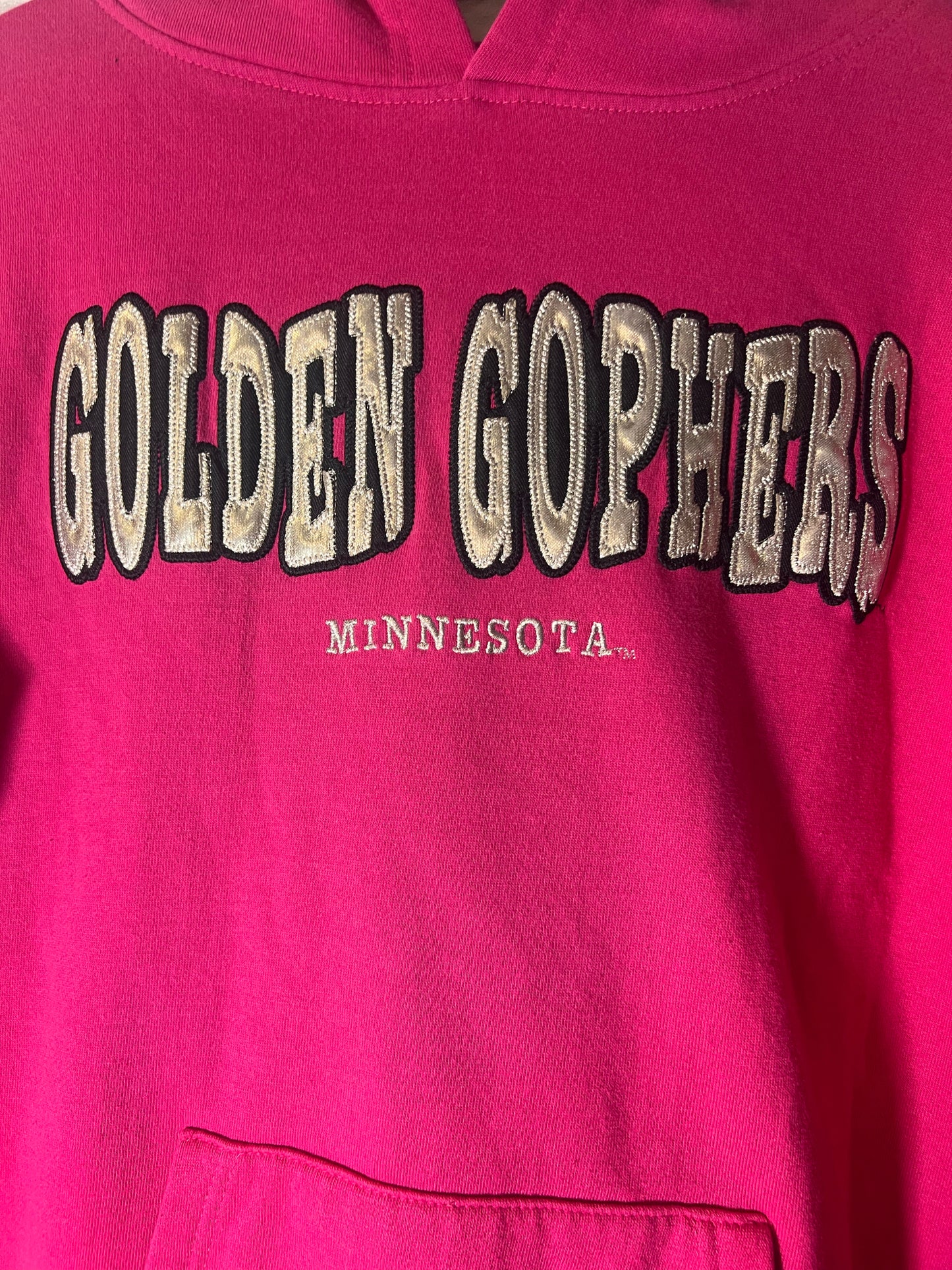 Size M J. America Pink Golden Gopher Hoodie