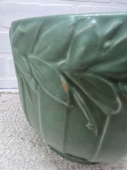 McCoy Green Glazed Jardiniere Circa 1930's 7" Tall