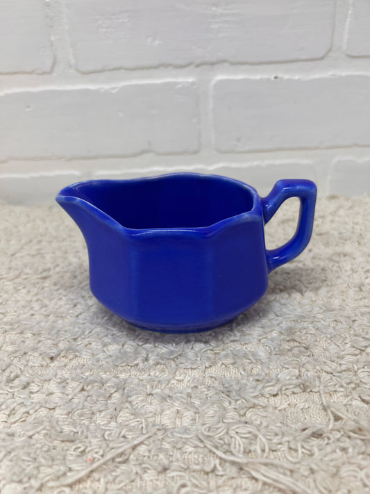 Vintage Cobalt Blue Pottery Cream Pitcher