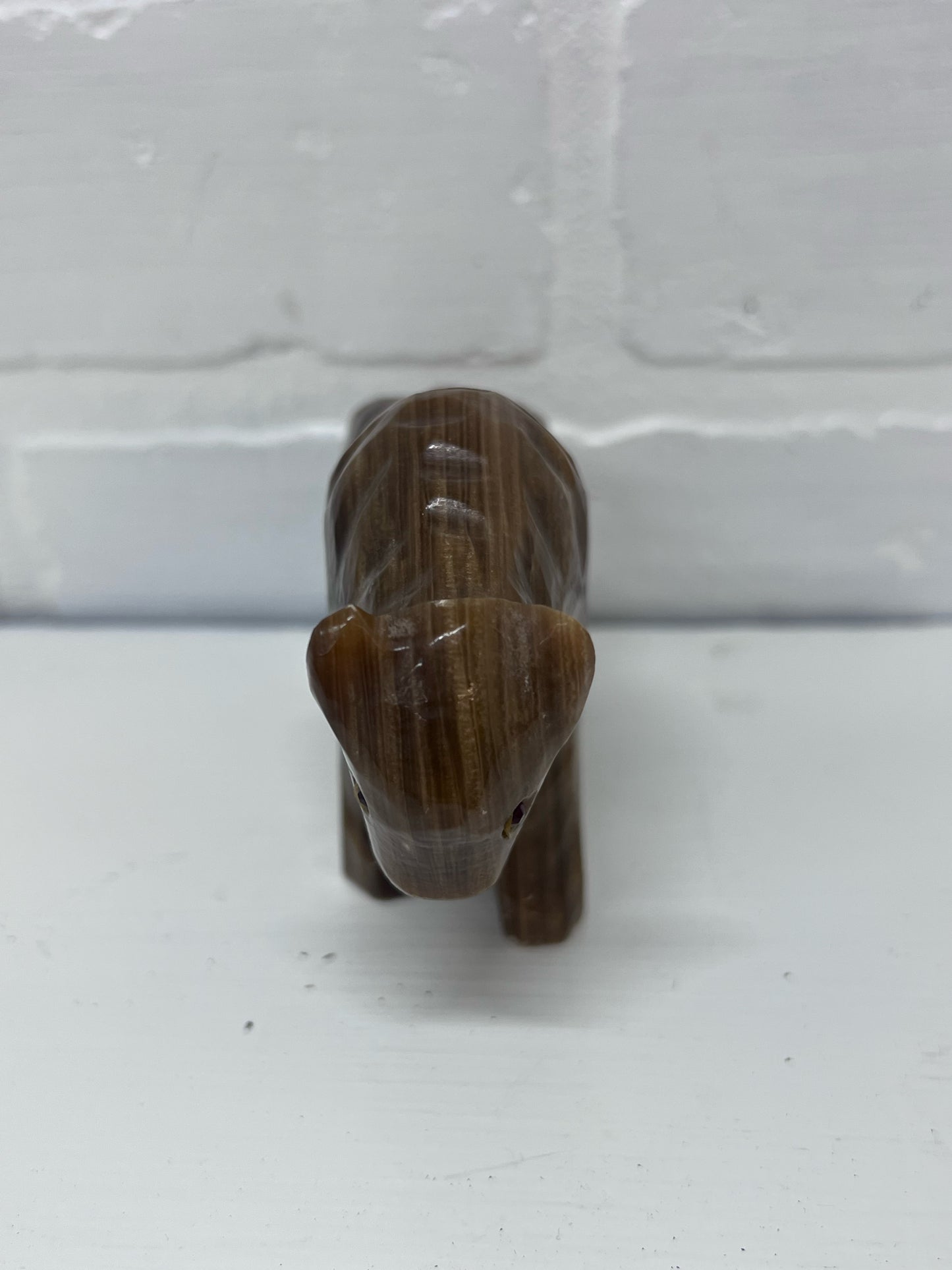 Vintage Hand Carved Stone Bison