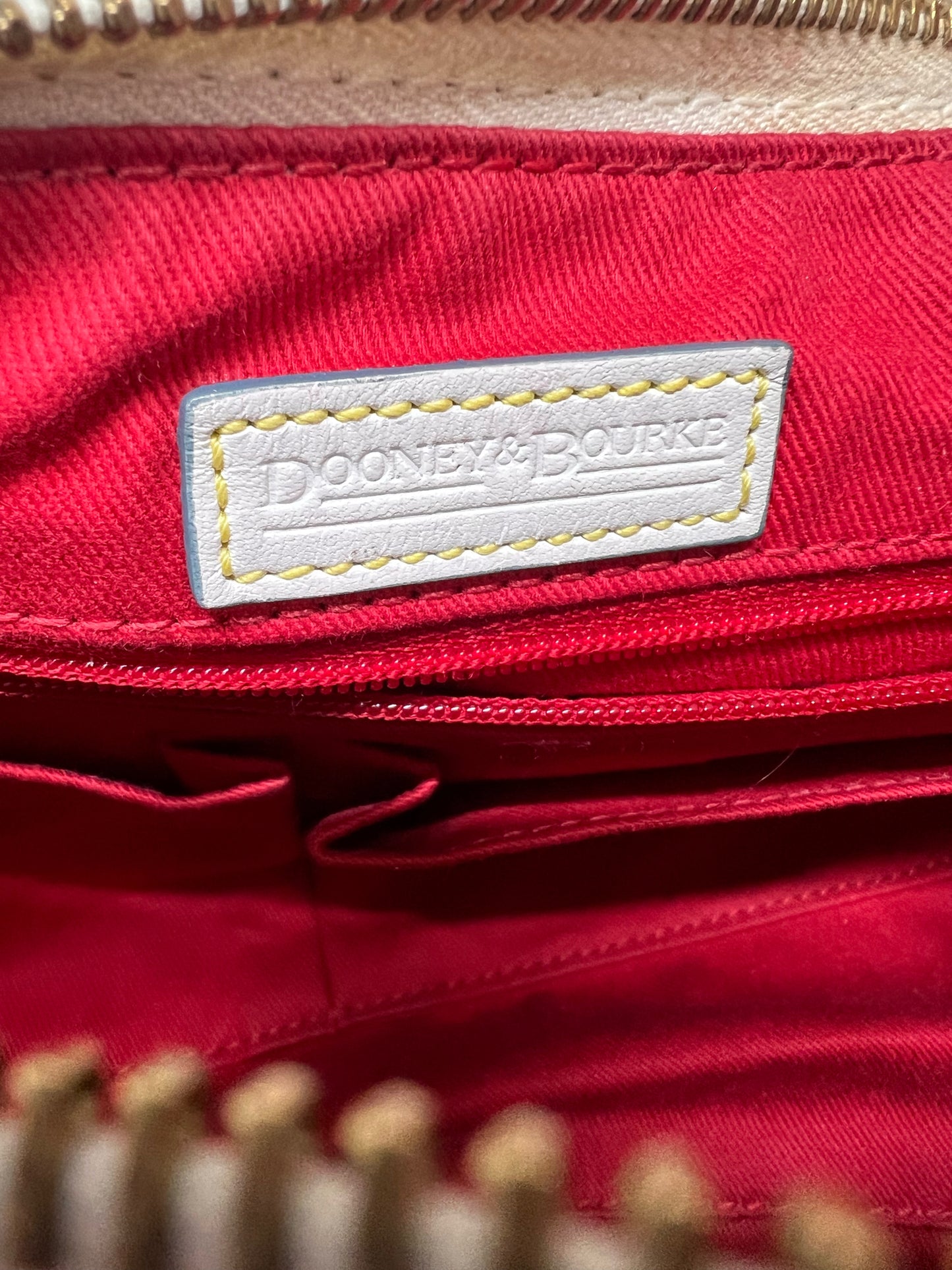 Dooney & Bourke Y2K Era Denim Paint Spatter Barrel Bag w/ Leather Trim