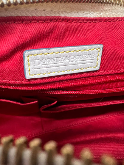Dooney & Bourke Y2K Era Denim Paint Spatter Barrel Bag w/ Leather Trim