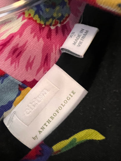 Size XS Anthropologie Floral Midlength Turtleneck Dress