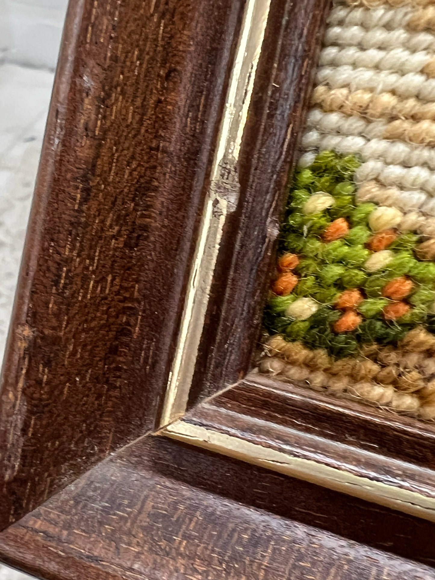 Vintage Needlepoint Farm Scene