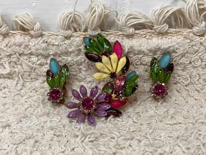 Mid-Century pin and clip on earrings