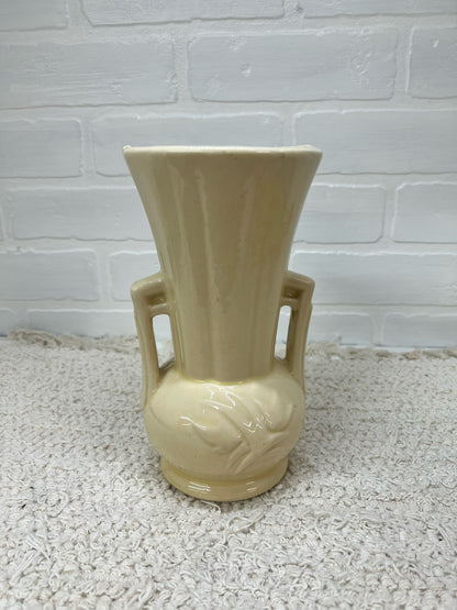 McCoy 8" tall cream colored vase