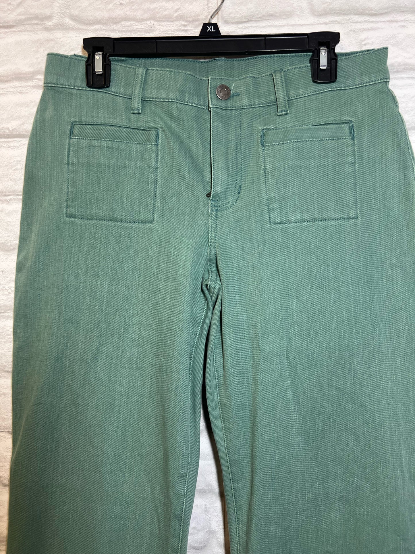 CAbi Size 10 Sage Blue/Green Cropped Jeans