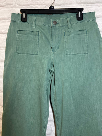 CAbi Size 10 Sage Blue/Green Cropped Jeans