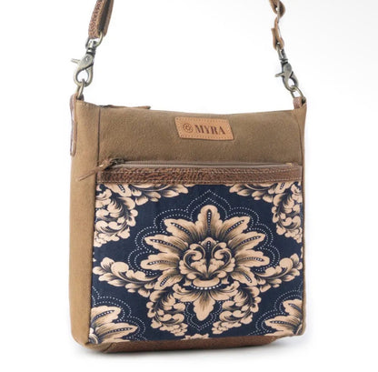 Myra Bag Crestbloom Vintage Inspired Crossbody in Navy Print Floral