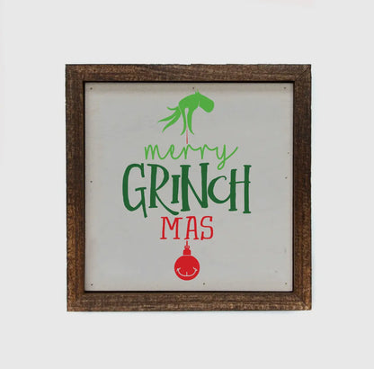 Merry Grinchmas 6 Inch Wood Box Sign