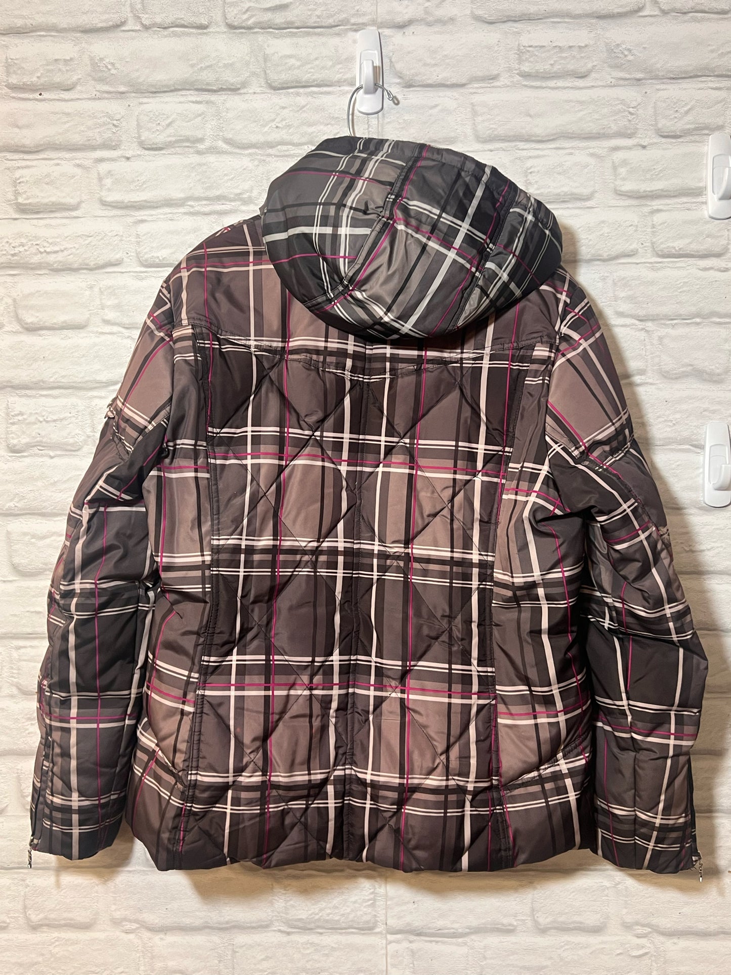 Size XL Zero Xposur PLaid Pink/Gray Down Filled Coat