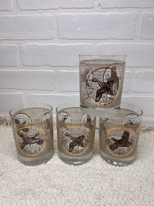 Libbey Glass Set New in Box - Game Birds 14oz Tumblers